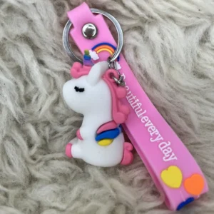 Breloczek Jednorożec – śpiący konik z kolorowym rogiem